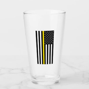 Thin Yellow Line Dispatchers Flag Glass