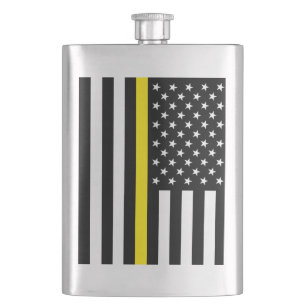 Thin Yellow Line Dispatchers Flag Hip Flask