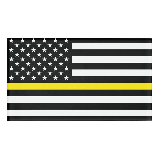 Thin Yellow Line Dispatchers Flag Name Tag (Front)