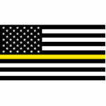 Thin Yellow Line Dispatchers Flag Standing Photo Sculpture<br><div class="desc">Thin Yellow Line Dispatchers Flag is a patriotic American flag with a thin yellow line that represents dispatchers. Great gift for dispatcher,  gift for police,  gift for firemen and awesome gift for patriot. Visit our store to find more Thin Line designs and patriotic gift ideas.</div>