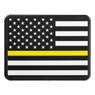 Thin Yellow Line Dispatchers Flag Trailer Hitch Cover