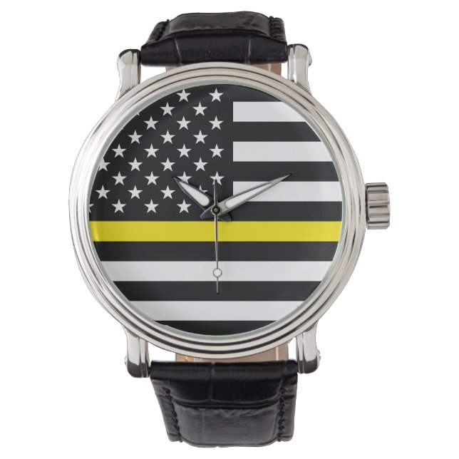 Thin Yellow Line Dispatchers Flag Watch (Front)