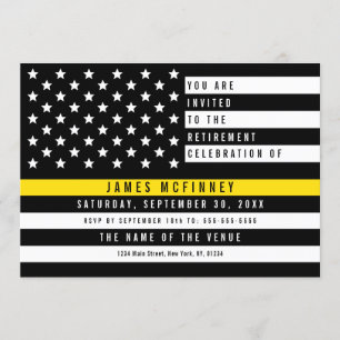 Thin Yellow Line Flag Dispatcher Retirement Party Invitation