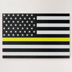 Thin Yellow Line Flag Jigsaw Puzzle