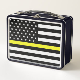 Thin Yellow Line Flag Metal Lunch Box