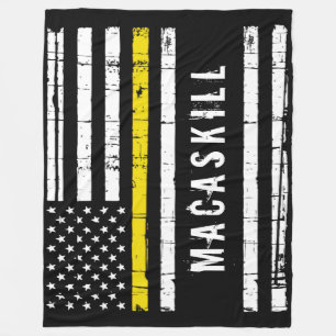 Thin Yellow Line Flag Personalized Dispatcher Fleece Blanket