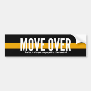 Thin Yellow Line Move Over Bumper Sticker