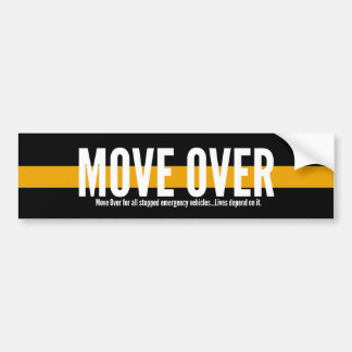 Thin Yellow Line Move Over Bumper Sticker