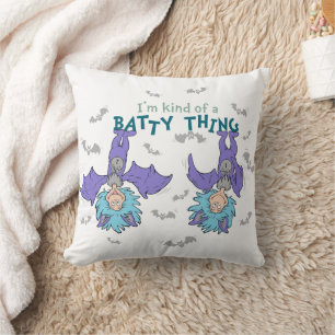 Thing 1 Thing 2 Kind of a Batty Thing Throw Pillow