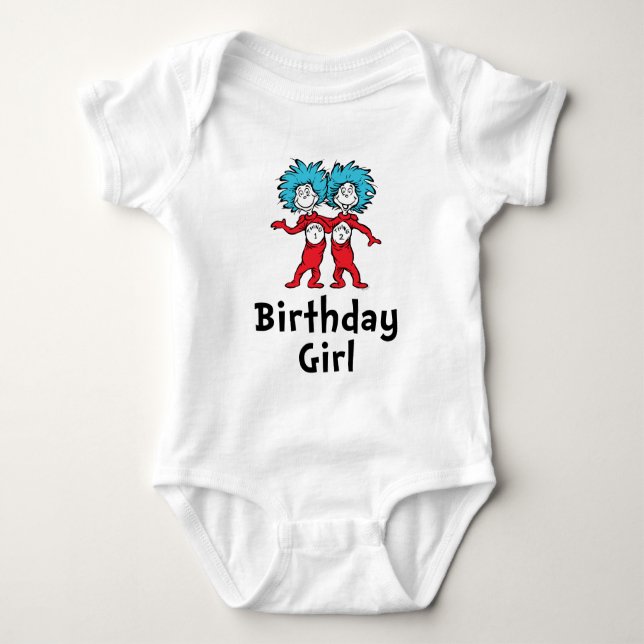 Thing 1 Thing 2 | Twins Birthday | Birthday Girl Baby Bodysuit (Front)