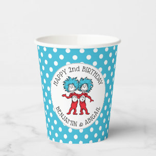 Thing 1 Thing 2 Twins Birthday Paper Cups