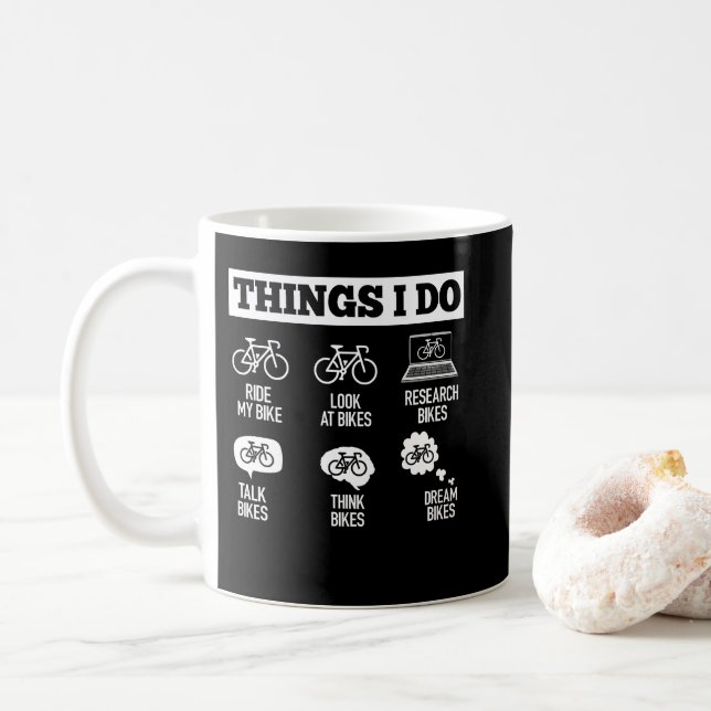 Thing I Do in My Spare Time Biker Funny Bicycle Coffee Mug (With Donut)