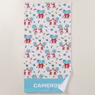 Thing One Thing Two Celebration Pattern Beach Towel