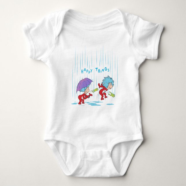 Thing One Thing Two Happy Things Baby Bodysuit (Front)