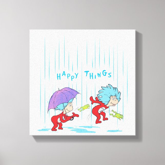 Thing One Thing Two Happy Things Canvas Print (Front)