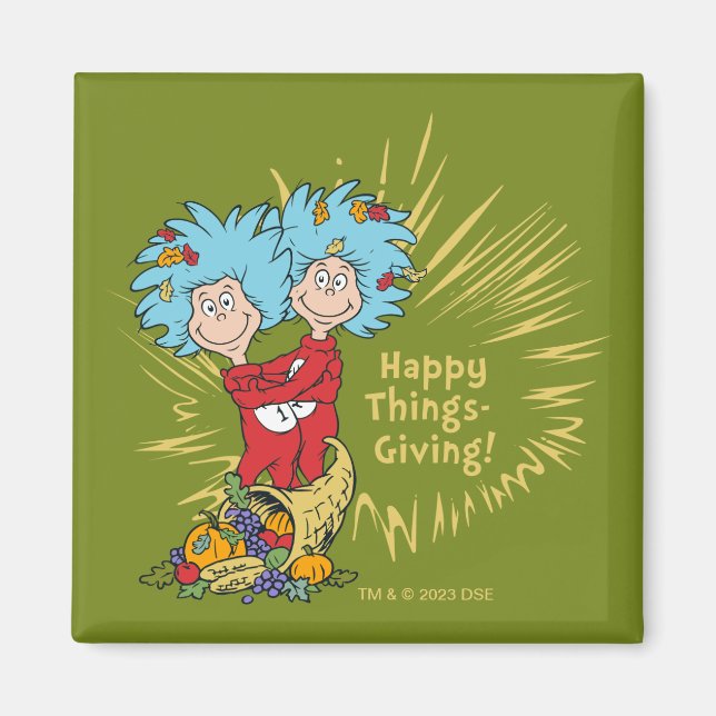 Thing One Thing Two Happy Things-Giving! Magnet (Front)