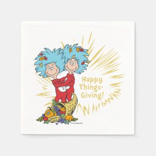 Thing One Thing Two Happy Things-Giving! Napkin