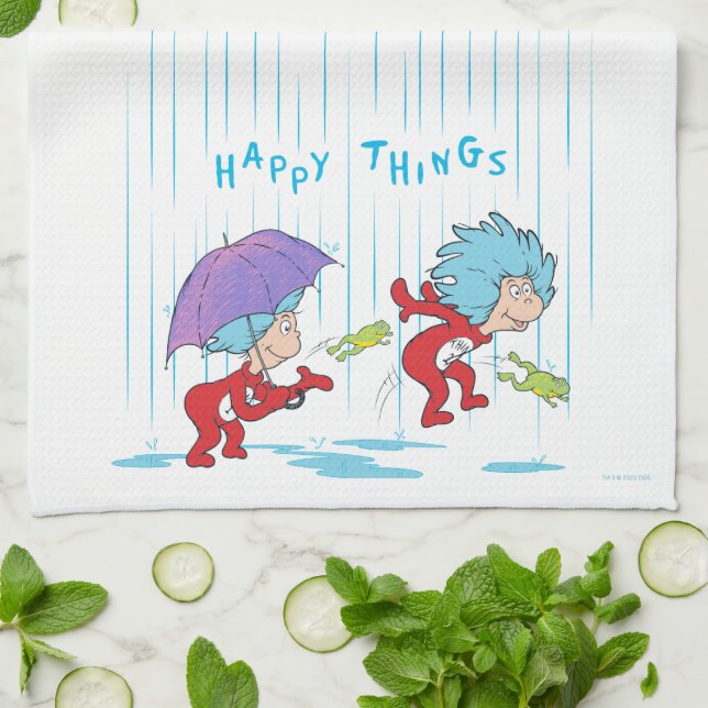 Thing One Thing Two Happy Things Kitchen Towel (Folded)