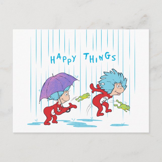 Thing One Thing Two Happy Things Postcard (Front)