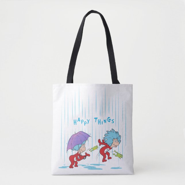 Thing One Thing Two Happy Things Tote Bag (Front)