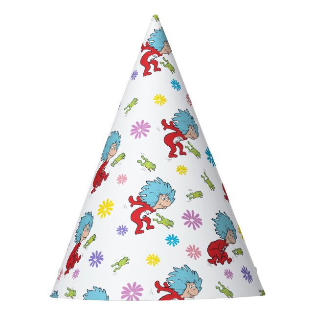 Thing One Thing Two Hoppy Frog Things Pattern Party Hat (Front)