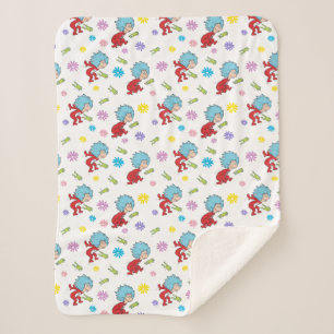 Thing One Thing Two Hoppy Frog Things Pattern Sherpa Blanket
