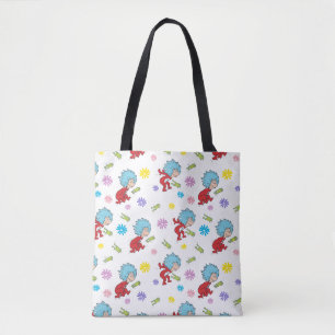 Thing One Thing Two Hoppy Frog Things Pattern Tote Bag