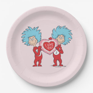Thing One Thing Two I Love You Paper Plate