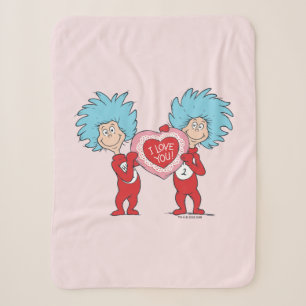 Thing One Thing Two I Love You Sherpa Blanket