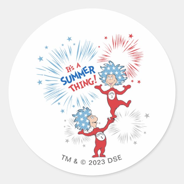 Thing One Thing Two It's A Summer Thing Classic Round Sticker (Front)