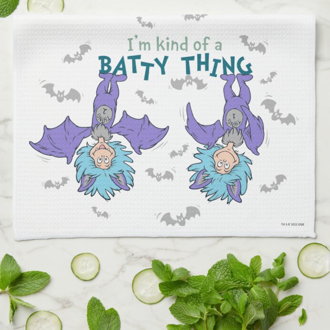 Thing One Thing Two Kind of a Batty Thing Kitchen Towel (Folded)