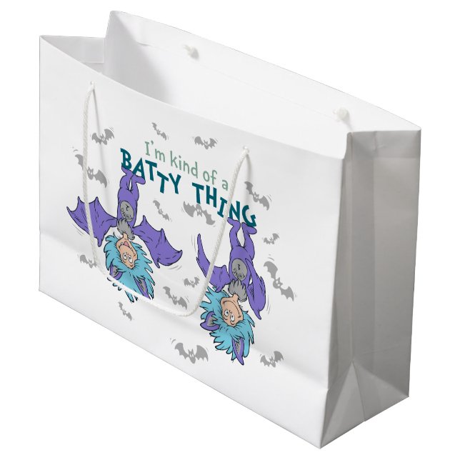 Thing One Thing Two Kind of a Batty Thing Large Gift Bag (Front Angled)
