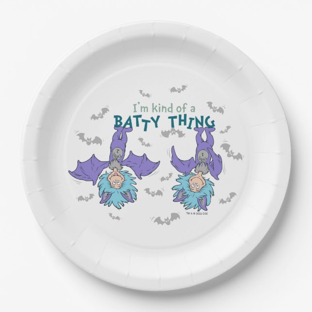 Thing One Thing Two Kind of a Batty Thing Paper Plate (Front)
