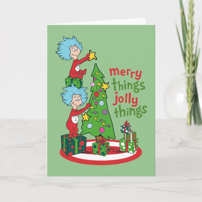 Thing One Thing Two Merry Things Jolly Things Card (Front)