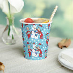 Thing One Thing Two Snowman Pattern Paper Cups<br><div class="desc">Dr. Seuss Cat in the Hat | Thing One Thing Two | Build a snowman with Thing One and Thing Two from this winter pattern!</div>