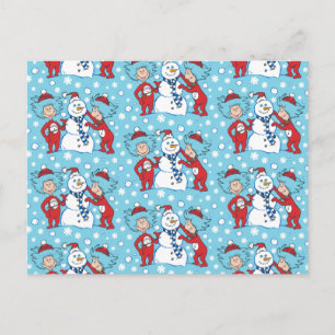 Thing One Thing Two Snowman Pattern Postcard