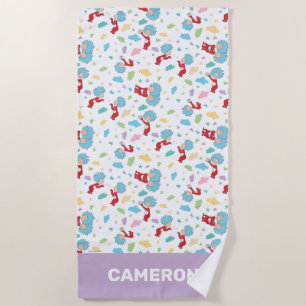 Thing One Thing Two Sweet Things Pattern Beach Towel