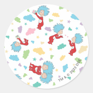Thing One Thing Two Sweet Things Pattern Classic Round Sticker