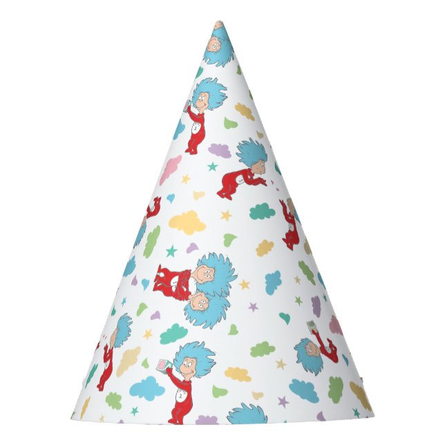 Thing One Thing Two Sweet Things Pattern Party Hat (Front)