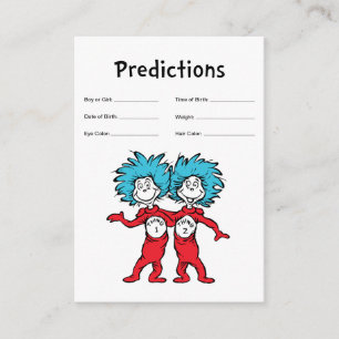 Thing One Thing Two   Twins Baby Predictions Enclosure Card