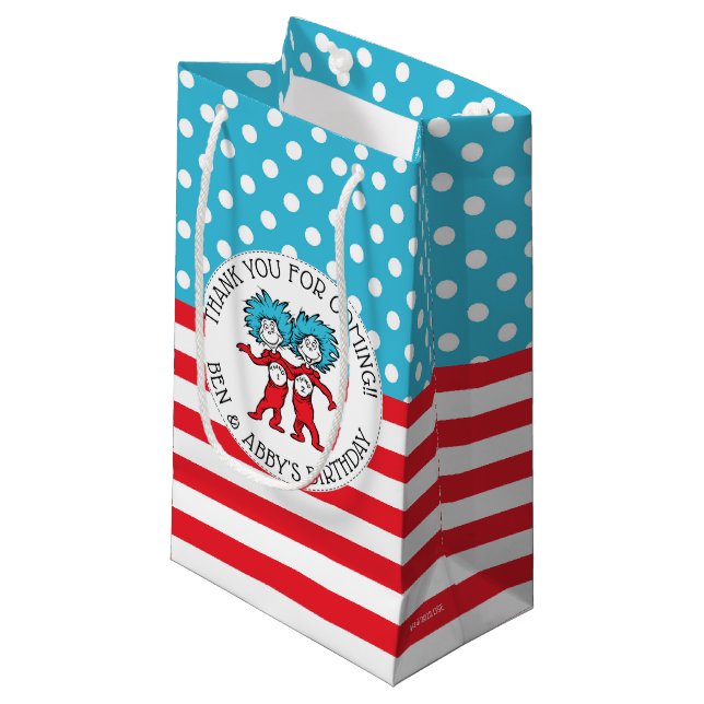 Thing One Thing Two | Twins Birthday Favour Small Gift Bag (Front Angled)