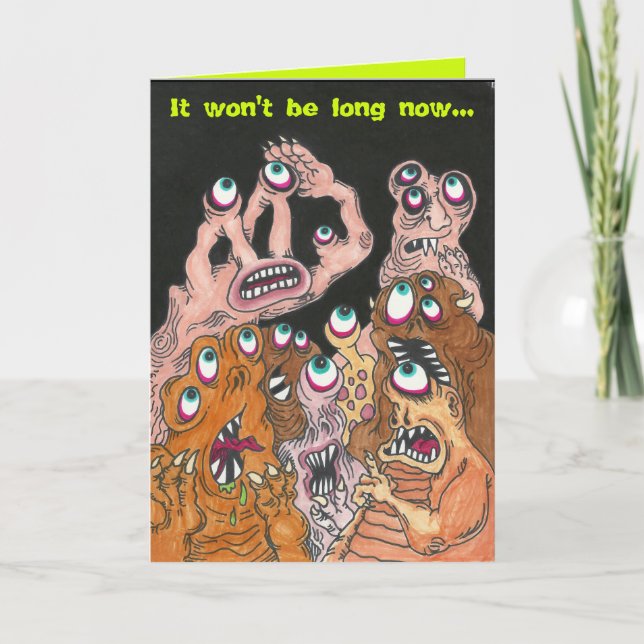 "THINGS ARE LOOKING UP" Encouragement Monster Card (Front)