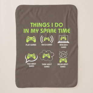 Things Gamer Do In Spare Time Sherpa Blanket