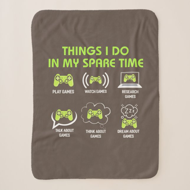 Things Gamer Do In Spare Time Sherpa Blanket (Front)