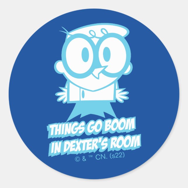 Things Go Boom In Dexter's Room Classic Round Sticker (Front)