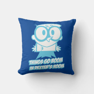 Things Go Boom In Dexter's Room Throw Pillow