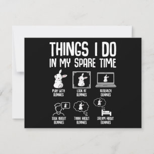 Things I Do In My Spare Time Bunny Rabbit Holiday Card