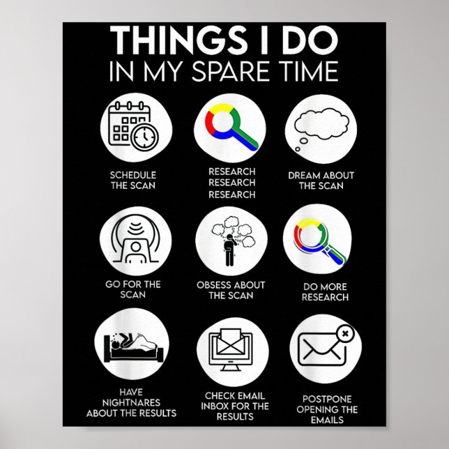 Things I Do In My Spare Time Cancer Patient With S Poster (Front)