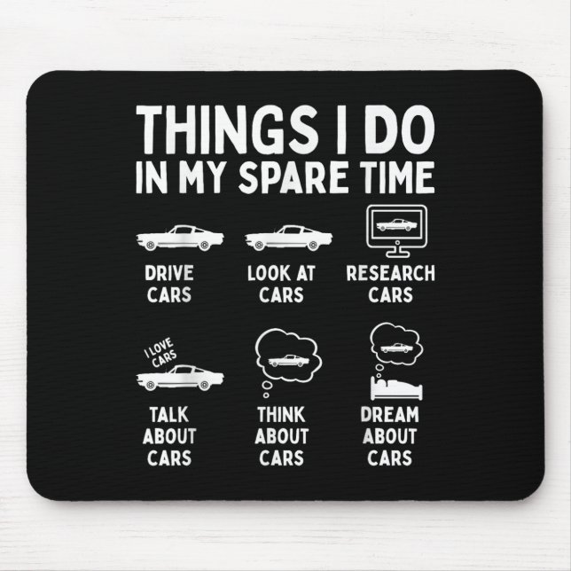 Things I Do In My Spare Time Cat, Funny Cat Men Wo Mouse Pad (Front)