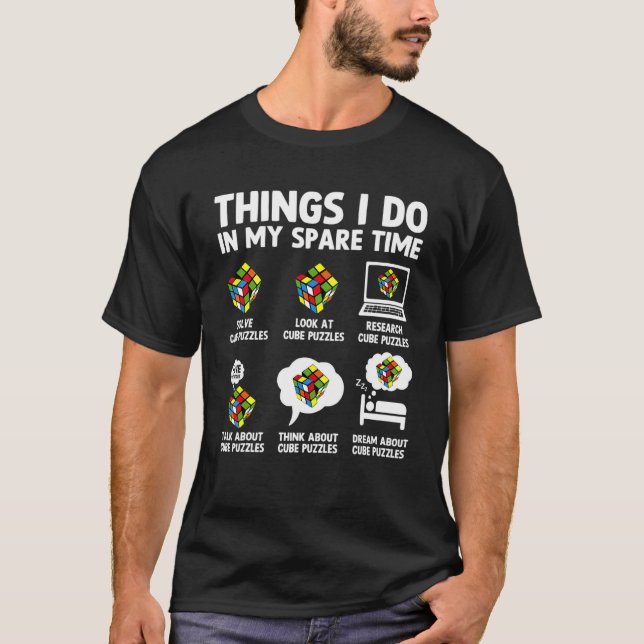 Things I Do In My Spare Time Cube Puzzle Speed Cub T-Shirt (Front)
